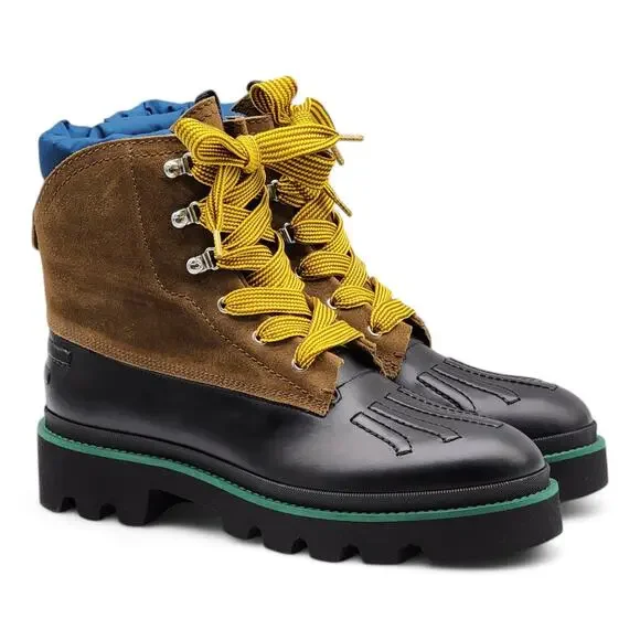 Dsquared2 Rubber and Leather Hiking Duck Boots Black 44 11US $1220